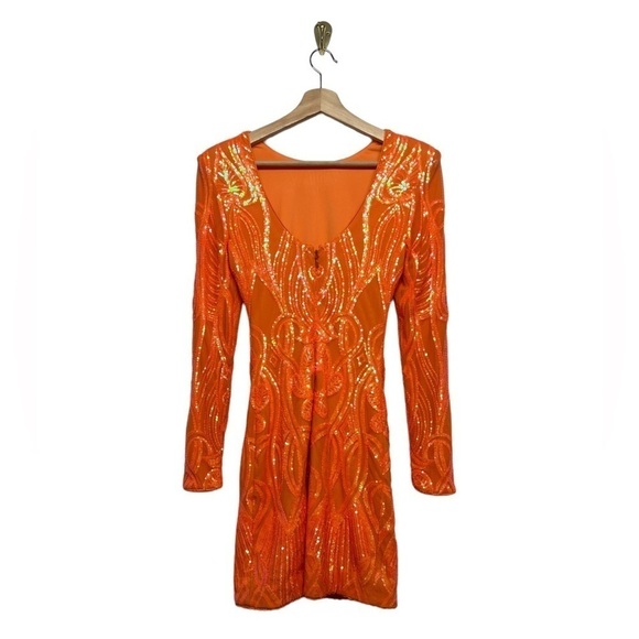 NWOT DRESS THE POPULATION Nathalia Sequin Cocktail Dress S - Picture 7 of 9